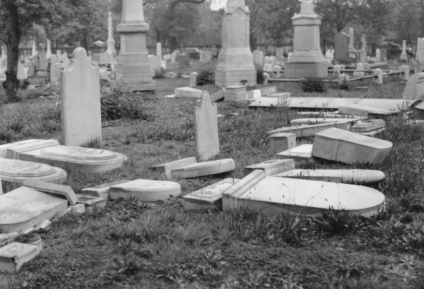 The Monument Cemetery was being vandalized