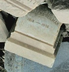 Tombstones along the Delaware River shoreline