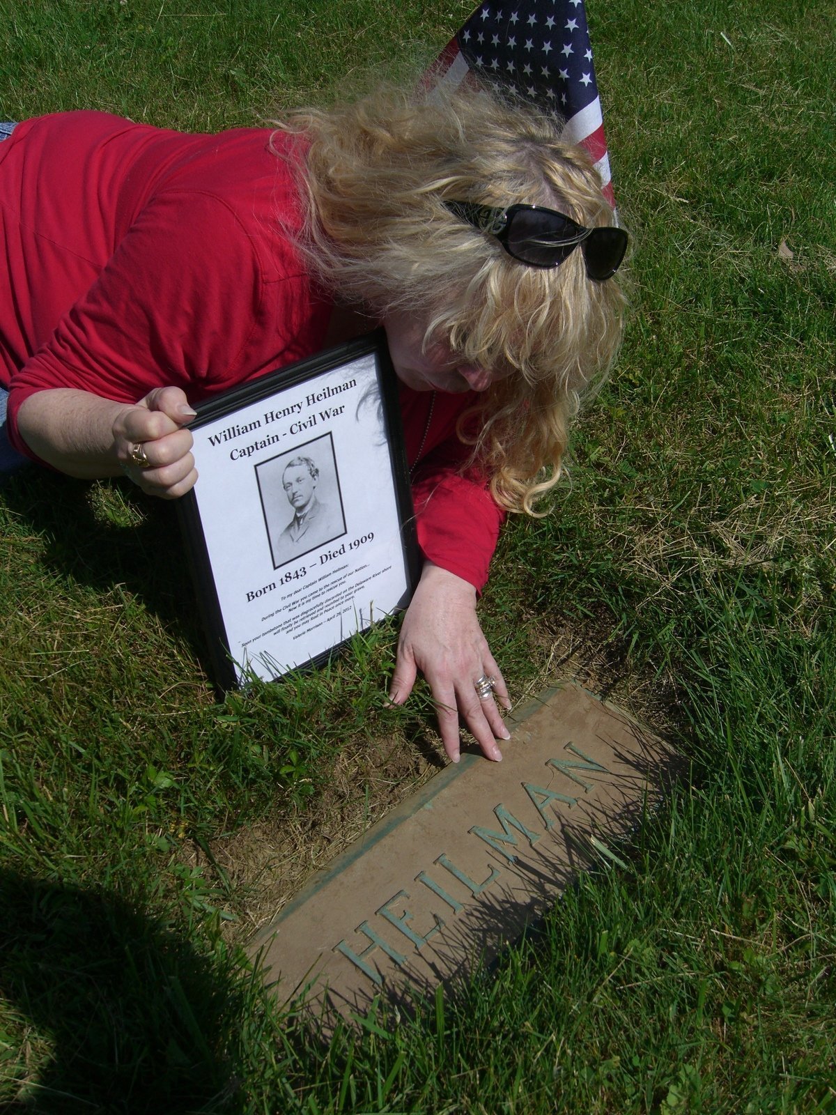 Valerie at the Heilamn Family Plot at Lawnview Cemetery